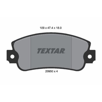 TEXTAR Bremsbelagsatz, Scheibenbremse 2095005 für...