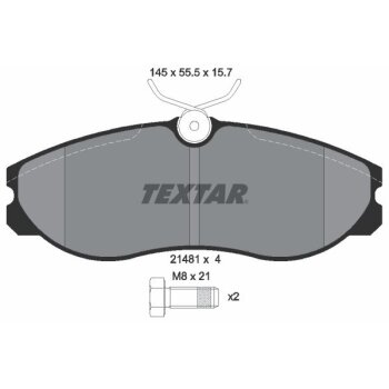 TEXTAR Bremsbelagsatz, Scheibenbremse 2148101 für...