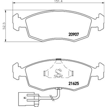 TEXTAR Bremsbelagsatz, Scheibenbremse 2162501 für...