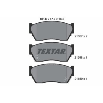 TEXTAR Bremsbelagsatz, Scheibenbremse 2165701 für...