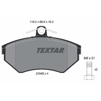 TEXTAR Bremsbelagsatz, Scheibenbremse 2194502 für...