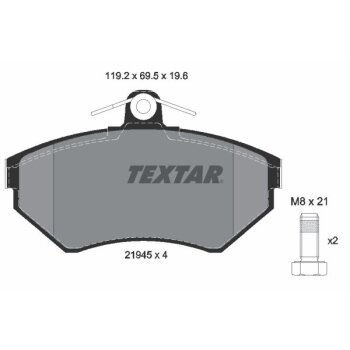 TEXTAR Bremsbelagsatz, Scheibenbremse 2194503 für...