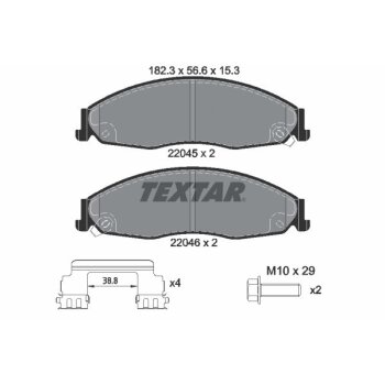 TEXTAR Bremsbelagsatz, Scheibenbremse 2204501 für...