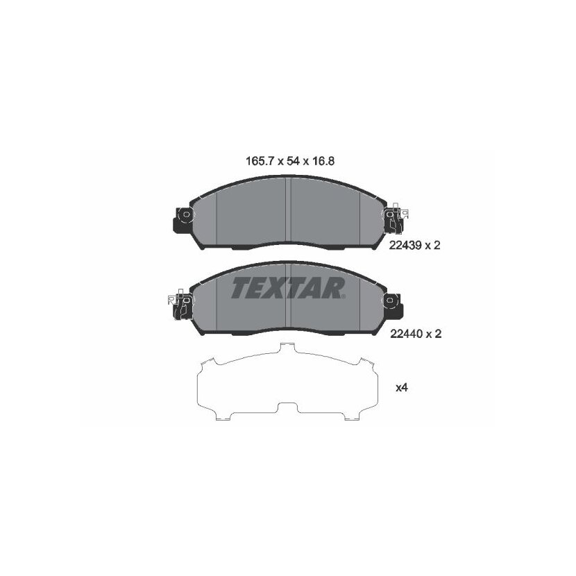 TEXTAR Bremsbelagsatz, Scheibenbremse 2243901 für D1MFM4KJ1J