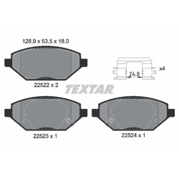 TEXTAR Bremsbelagsatz, Scheibenbremse 2252201 für...