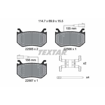 TEXTAR Bremsbelagsatz, Scheibenbremse 2256501 für...