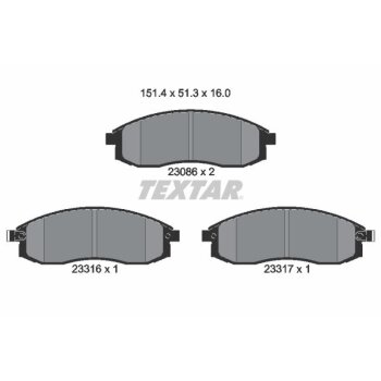 TEXTAR Bremsbelagsatz, Scheibenbremse 2308602 für...