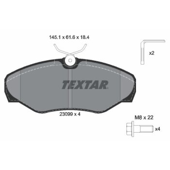 TEXTAR Bremsbelagsatz, Scheibenbremse 2309902 für...