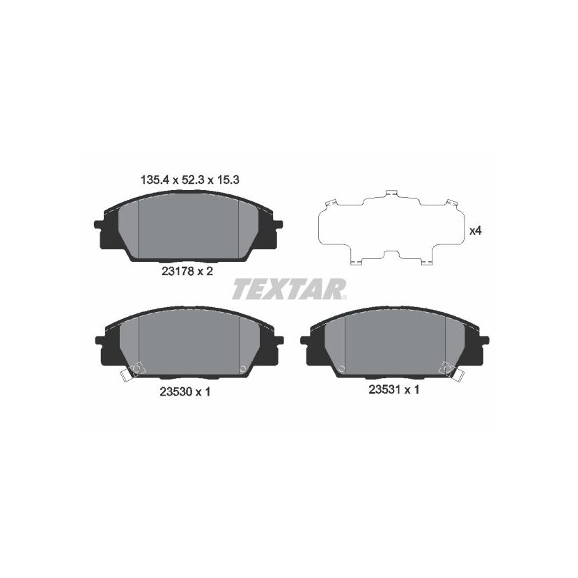 TEXTAR Bremsbelagsatz, Scheibenbremse 2317801 für 45022S0A940