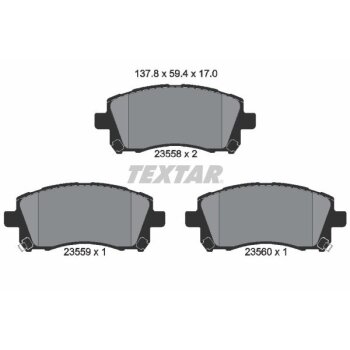 TEXTAR Bremsbelagsatz, Scheibenbremse 2355802 für...