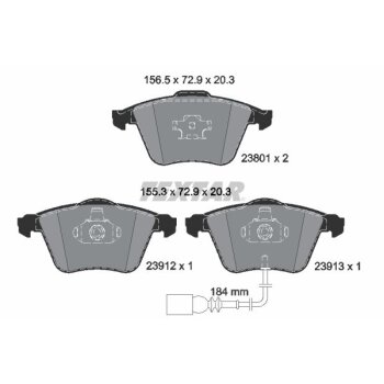 TEXTAR Bremsbelagsatz, Scheibenbremse 2380101 für...