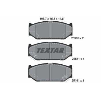 TEXTAR Bremsbelagsatz, Scheibenbremse 2396201 für...