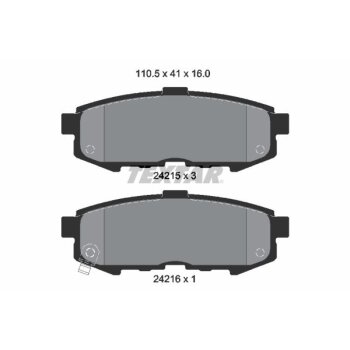 TEXTAR Bremsbelagsatz, Scheibenbremse 2421501 für...