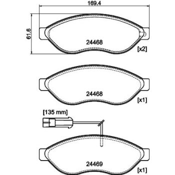 TEXTAR Bremsbelagsatz, Scheibenbremse 2446801