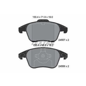 TEXTAR Bremsbelagsatz, Scheibenbremse 2455701 für...