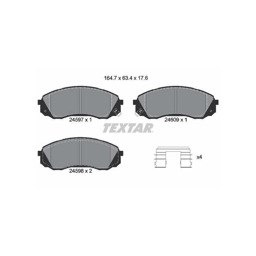 TEXTAR Bremsbelagsatz, Scheibenbremse 2459701 für 581014HA01
