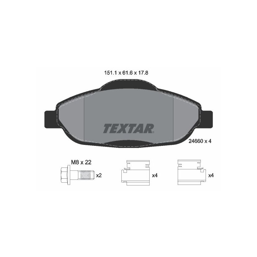 TEXTAR Bremsbelagsatz, Scheibenbremse 2466001 für 1635058180
