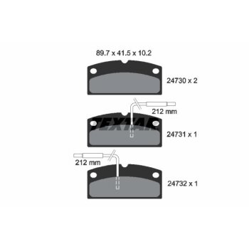 TEXTAR Bremsbelagsatz, Scheibenbremse 2473001 für 6L065