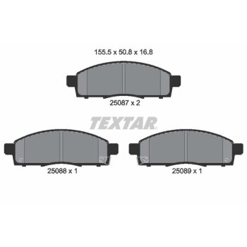 TEXTAR Bremsbelagsatz, Scheibenbremse 2508701 für...