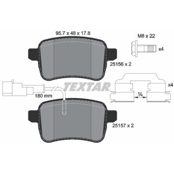 TEXTAR Bremsbelagsatz, Scheibenbremse 2515601 für...