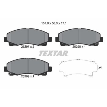 TEXTAR Bremsbelagsatz, Scheibenbremse 2529701 für...