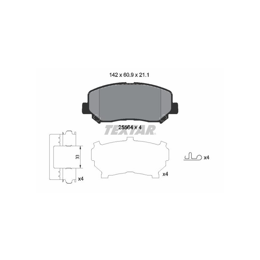 TEXTAR Bremsbelagsatz, Scheibenbremse 2556403 für 2AMV1170AC