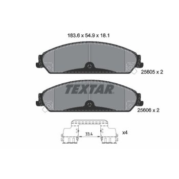 TEXTAR Bremsbelagsatz, Scheibenbremse 2560501 für...