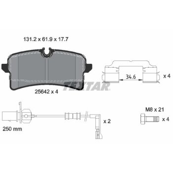 TEXTAR Bremsbelagsatz, Scheibenbremse 2564201 für...