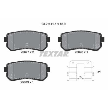 TEXTAR Bremsbelagsatz, Scheibenbremse 2567701 für...