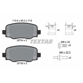 TEXTAR Bremsbelagsatz, Scheibenbremse 2573401 für...