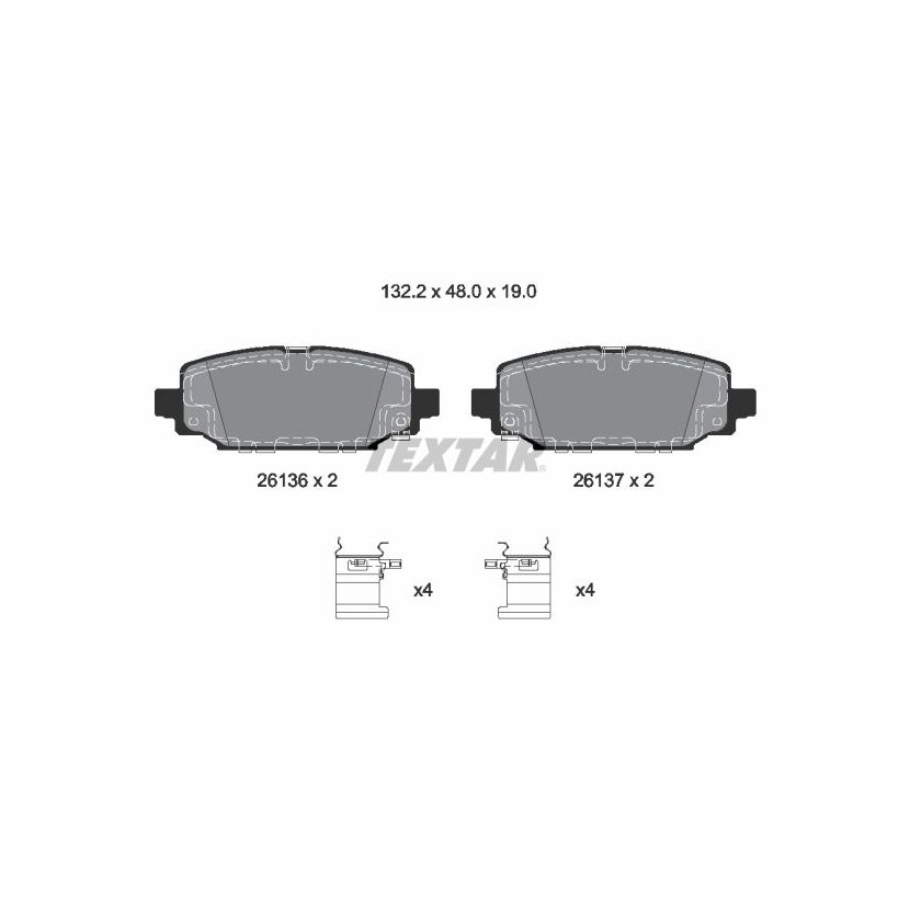 TEXTAR Bremsbelagsatz, Scheibenbremse 2613601 für K68385238AA
