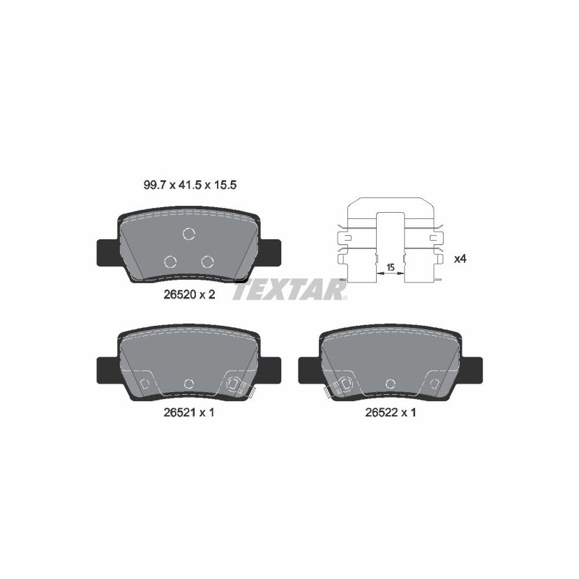 TEXTAR Bremsbelagsatz, Scheibenbremse 2652002 für 58302Q5A40