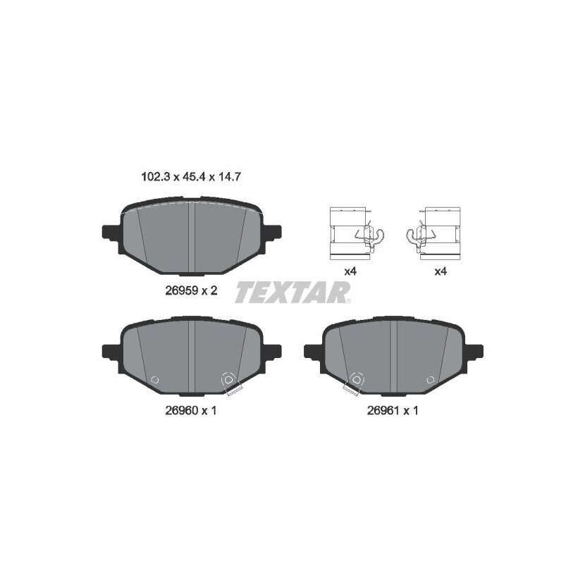 TEXTAR Bremsbelagsatz, Scheibenbremse 2695901 für VAY02643Z