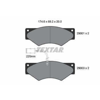 TEXTAR Bremsbelagsatz, Scheibenbremse 2900102 für...