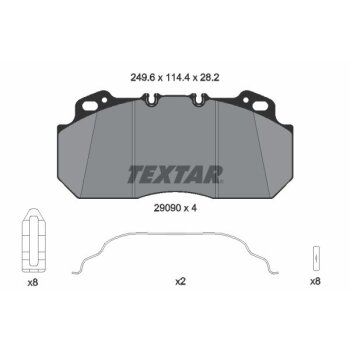TEXTAR Bremsbelagsatz, Scheibenbremse 2909006 für...