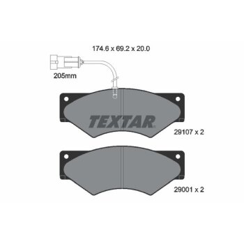 TEXTAR Bremsbelagsatz, Scheibenbremse 2910701 für...