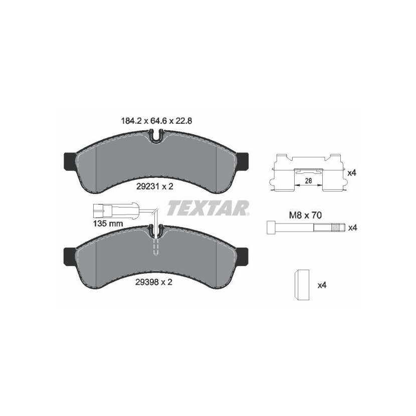 TEXTAR Bremsbelagsatz, Scheibenbremse 2923103 für D4060LC44A