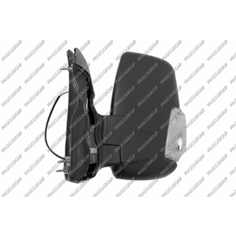 PRASCO Außenspiegel links elektrisch schwarz heizbar kurzem Arm mit Blinker weiß konvex /verchromt passend für Ford - Transit (TTG) - Mod. 01/14 - 08/19 - FD9137104