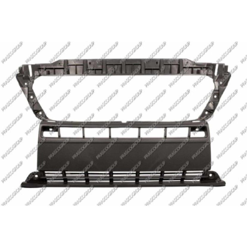 PRASCO Stoßstange vorne  mitte schwarz genarbt mit GRILL unten passend für Fiat - Ducato - Mod. 07/14 - FT9321002
