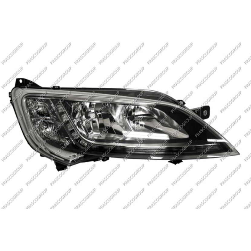 PRASCO Scheinwerfer rechts H7+H7 mit Leuchtweitenregulierung mit Motor mit Kurvenlicht LED schwarz passend für Fiat - Ducato - Mod. 07/14 - FT9324943