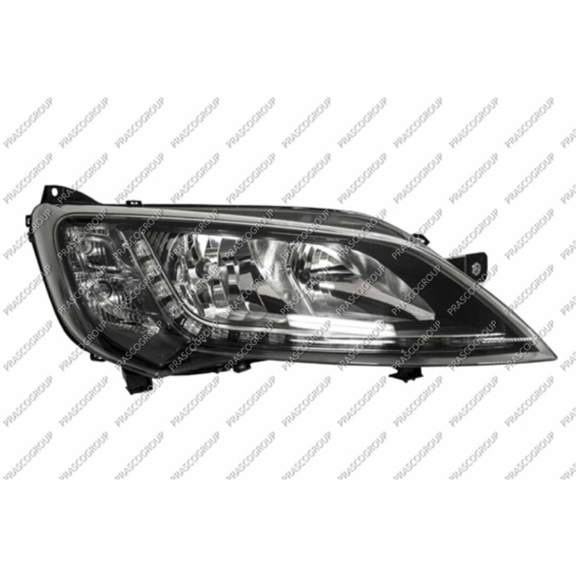 PRASCO Scheinwerfer rechts H7+H7 mit Leuchtweitenregulierung mit Motor mit Kurvenlicht LED verchromt passend für Fiat - Ducato - Mod. 07/14 - FT9324945