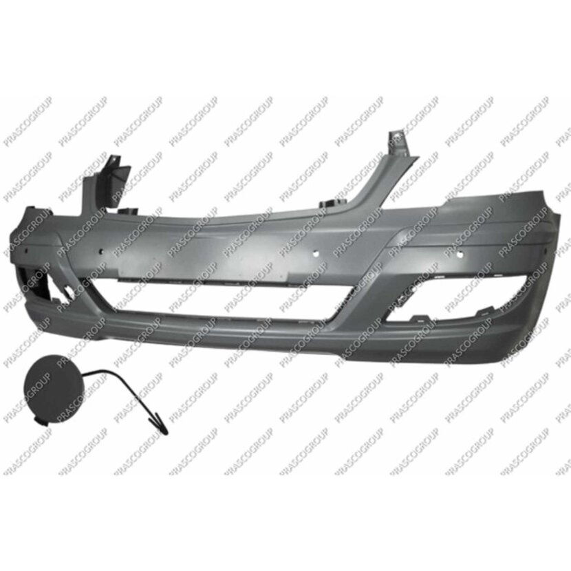 PRASCO Stoßstange vorne grundiert mit Löchern passend für Einparkhilfe + Sensorhalter  mit Abdeckung Zughaken  mit Markierung passend für SWA Modell Viano passend für Mercedes - V Class - Vito (W639) - Mod. 10/10 - 08/14 - ME9101041