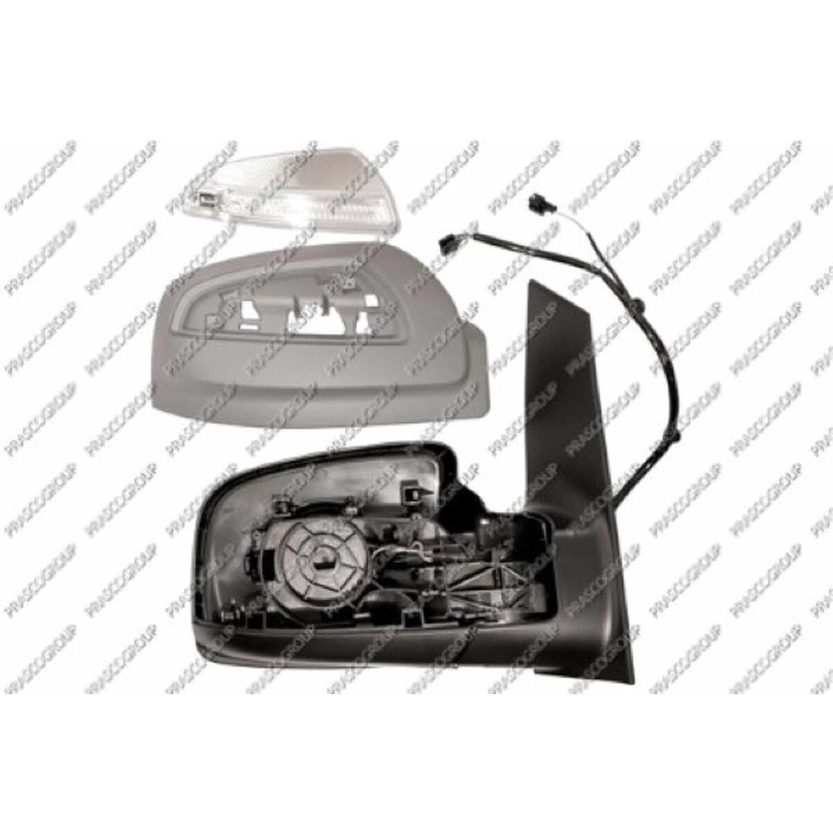 PRASCO Außenspiegel rechts elektrisch heizbar grundiert mit Ambientelicht passend für Mercedes - Vito - Viano - Mod. 10/10 - 12/14 - ME9107323