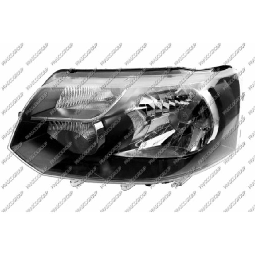 PRASCO Scheinwerfer links H4 mit Motor passend für Volkswagen - T5 - Mod. 01/09 - 07/15 - VG9194804