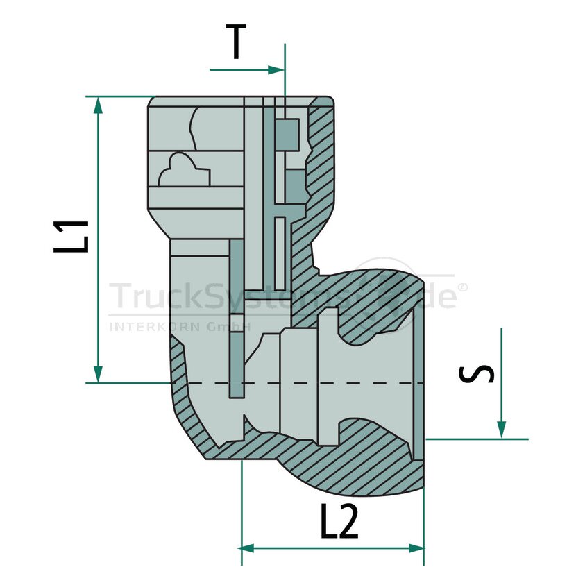 Kongsberg ABC Push-In Steckverbinder, 90°, regular, 6 × 1,0 - 90306005