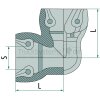 Kongsberg ABC Winkel, 90°, Heavy Duty - 92060090