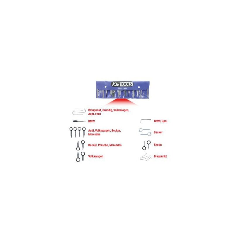 KS TOOLS Montage-/Demontagewerkzeug-Satz, Radio 500.1370 - 5001370