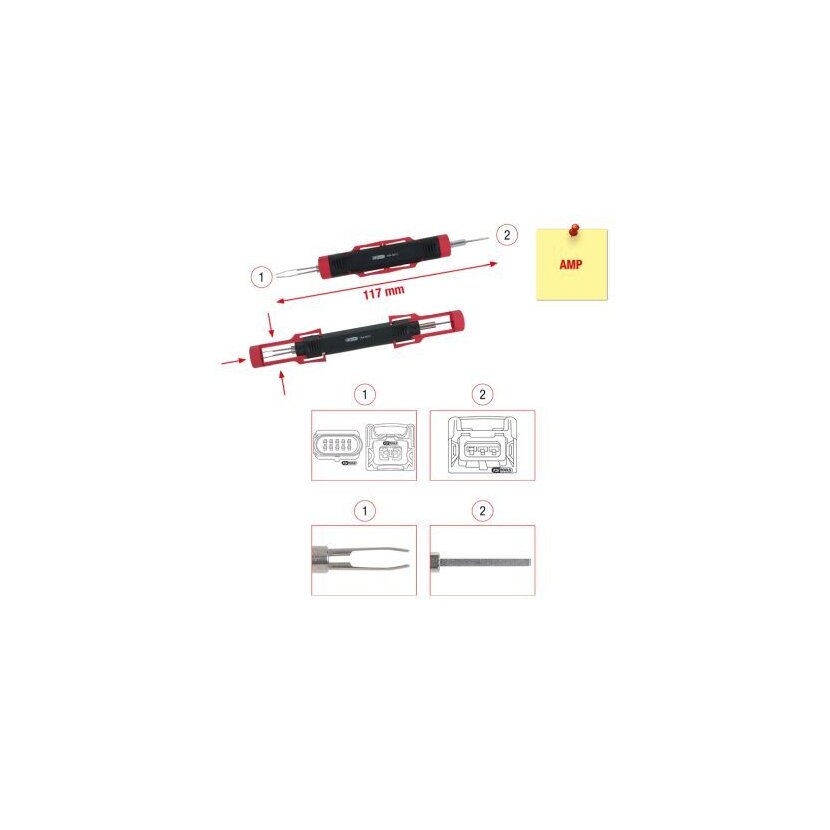 KS TOOLS Entriegelungswerkzeug, Flach-/Rundstecker 154.0011 - 1540011