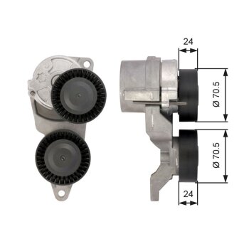 GATES Riemenspanner, Keilrippenriemen T39026 für...