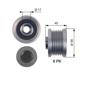 GATES Generatorfreilauf OAP7129 für 231516N20A